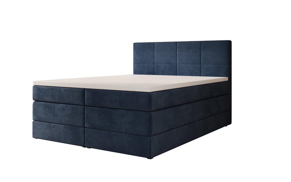 Boxspringbett Mareno mit Stauraum in Samt