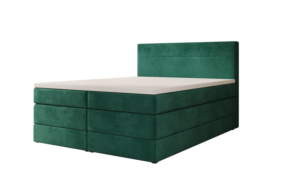 Lit boxspring Lavero avec rangement en Velours