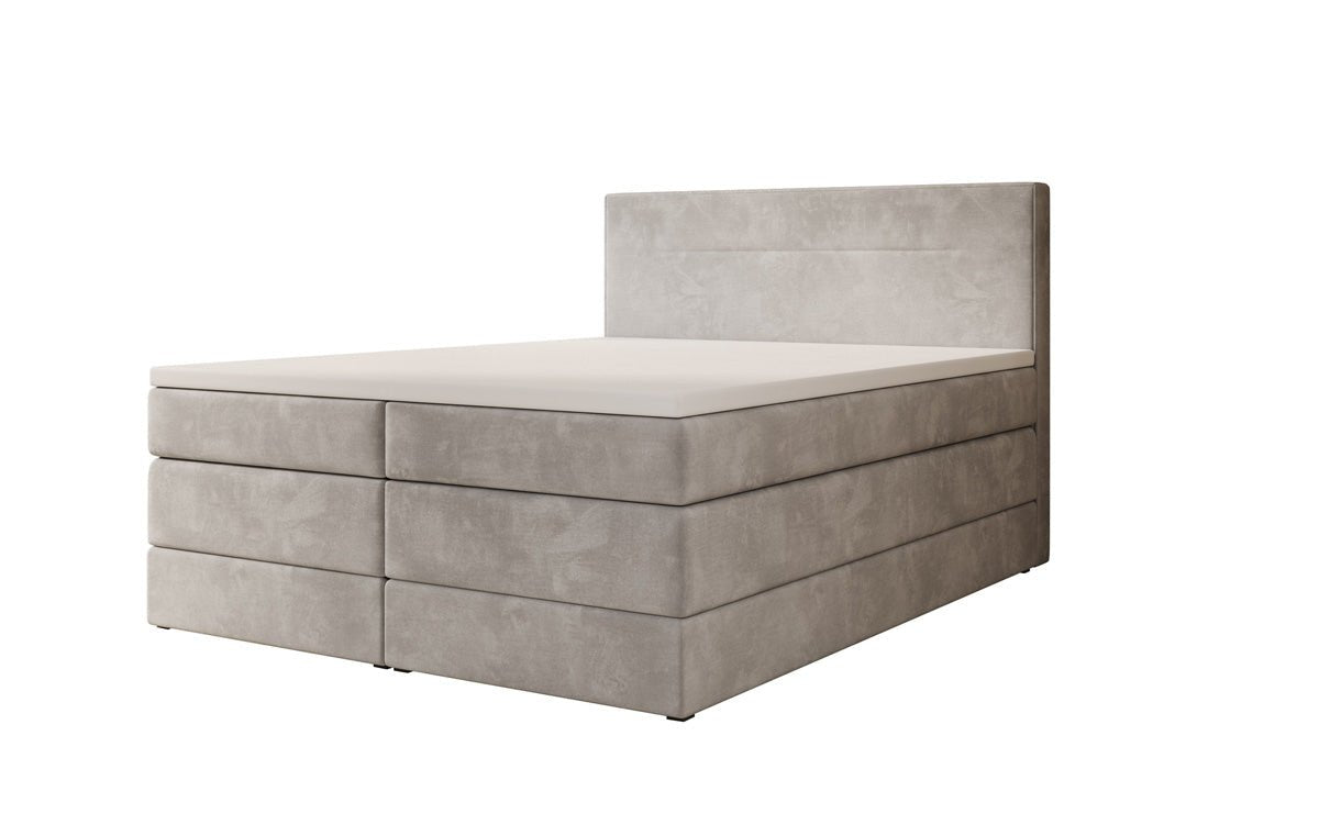 Lit boxspring Lavero avec rangement en Velours