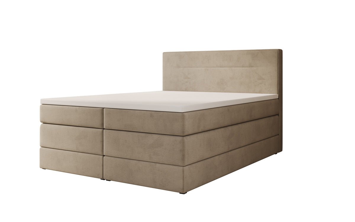 Lit boxspring Lavero avec rangement en Velours