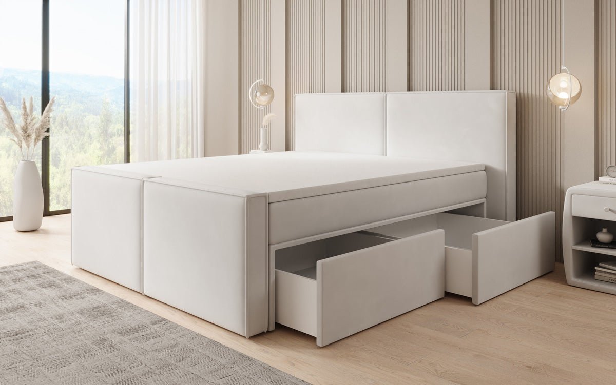 Lit boxspring Ophelia II avec tiroirs en velours