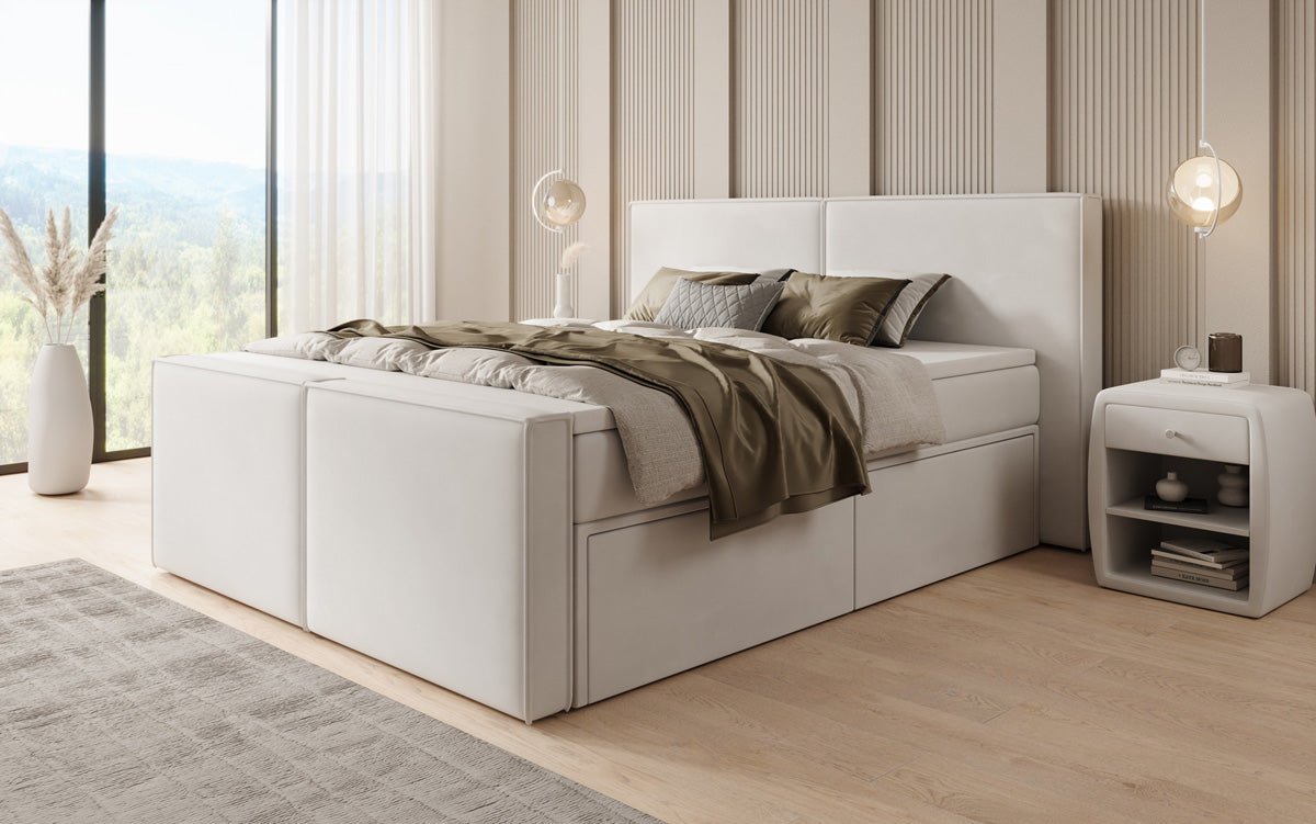 Lit boxspring Ophelia II avec tiroirs en velours