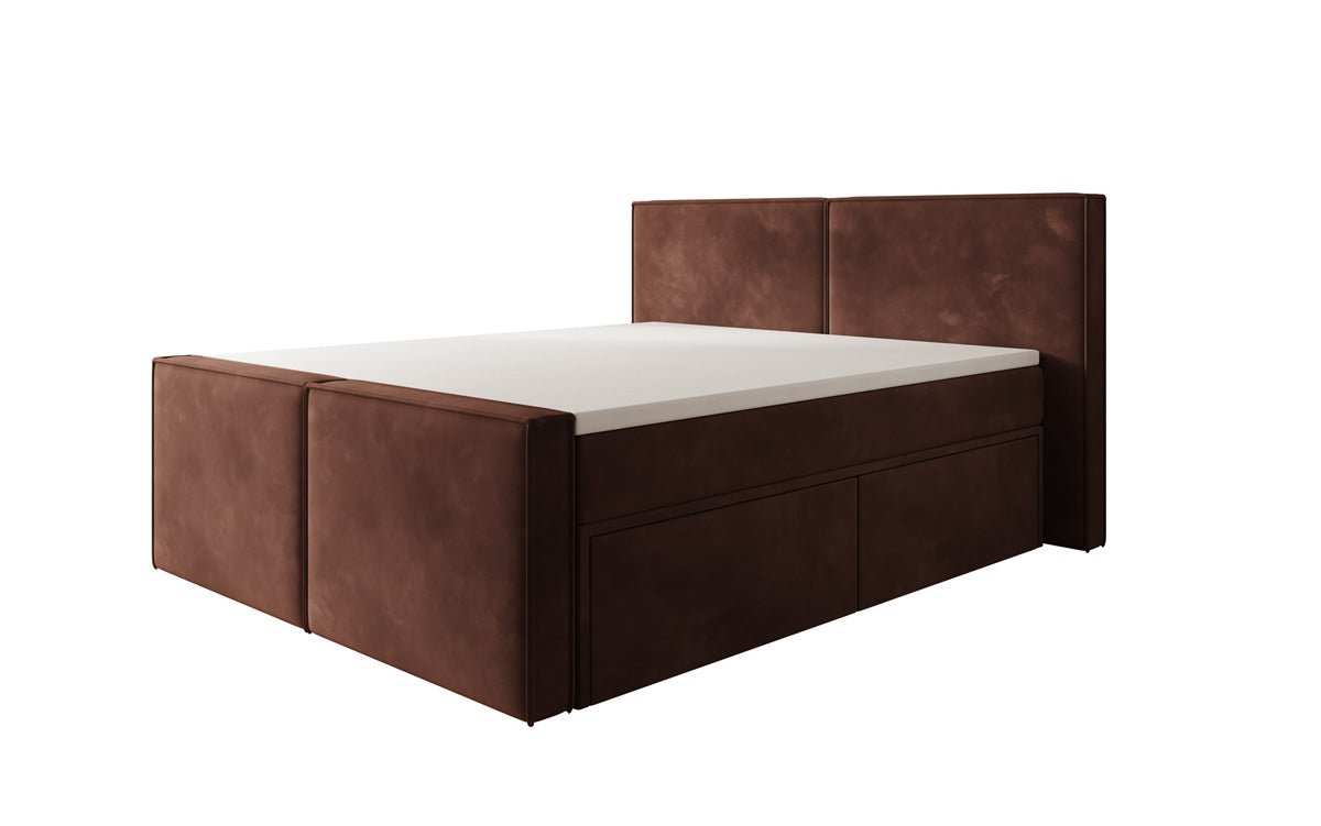 Lit boxspring Ophelia II avec tiroirs en velours