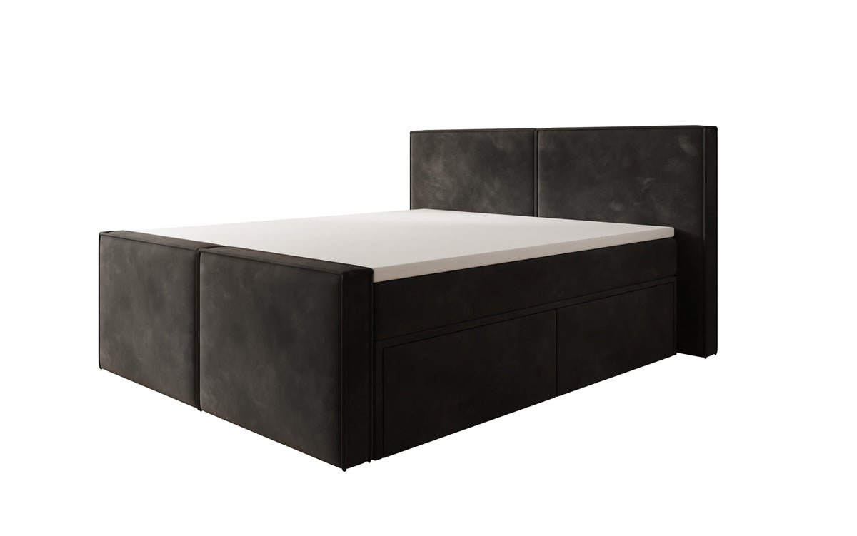 Lit boxspring Ophelia II avec tiroirs en velours