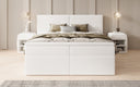 Lit boxspring Ophelia avec tiroirs en Peluche Bouclé