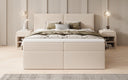Lit boxspring Ophelia avec tiroirs en Peluche Bouclé