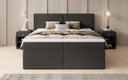 Lit boxspring Ophelia avec tiroirs en Peluche Bouclé