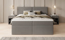 Lit boxspring Ophelia avec tiroirs en Peluche Bouclé