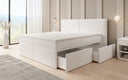 Lit boxspring Ophelia avec tiroirs en Peluche Bouclé