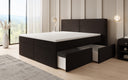 Lit boxspring Ophelia avec tiroirs en Peluche Bouclé
