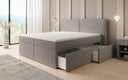 Lit boxspring Ophelia avec tiroirs en Peluche Bouclé