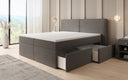 Lit boxspring Ophelia avec tiroirs en Peluche Bouclé