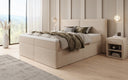 Lit boxspring Ophelia avec tiroirs en Peluche Bouclé
