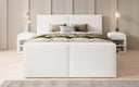 Lit boxspring Ophelia II avec rangement relevable en Peluche Bouclé