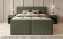 Lit boxspring Ophelia II avec rangement relevable en Peluche Bouclé