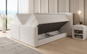 Lit boxspring Ophelia II avec rangement relevable en Peluche Bouclé
