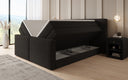 Lit boxspring Ophelia II avec rangement relevable en Peluche Bouclé