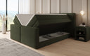 Lit boxspring Ophelia II avec rangement relevable en Peluche Bouclé