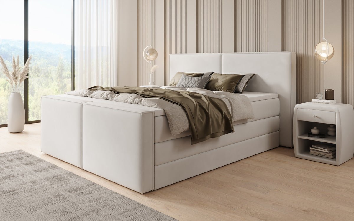 Lit boxspring Ophelia II avec rangement relevable en velours
