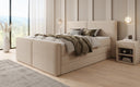 Lit boxspring Ophelia II avec rangement relevable en Peluche Bouclé