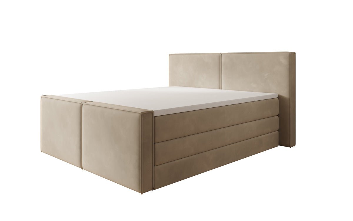 Lit boxspring Ophelia II avec rangement relevable en velours