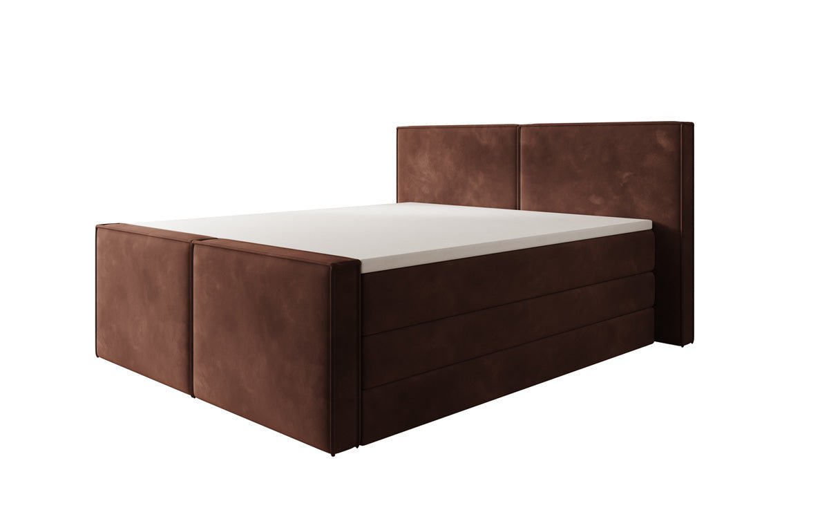 Lit boxspring Ophelia II avec rangement relevable en velours