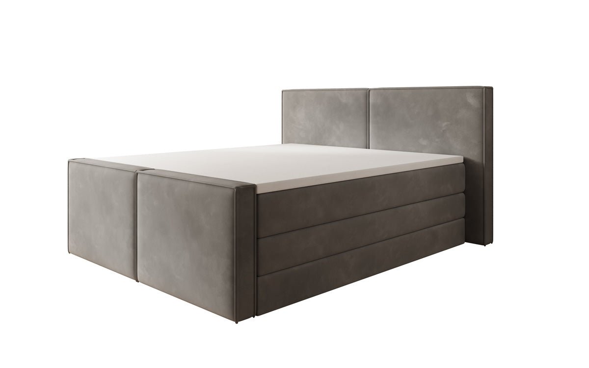 Lit boxspring Ophelia II avec rangement relevable en velours