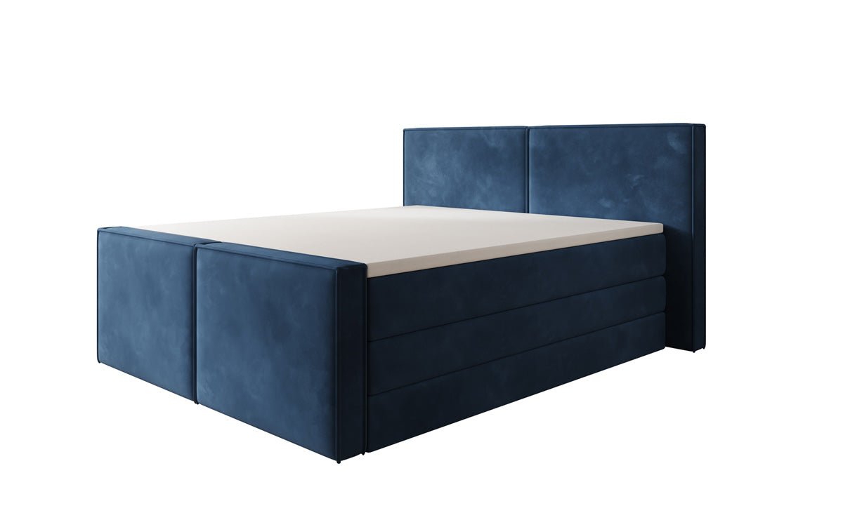 Lit boxspring Ophelia II avec rangement relevable en velours