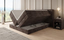 Boxspringbett Ophelia mit hochklappbarem Stauraum in Cord