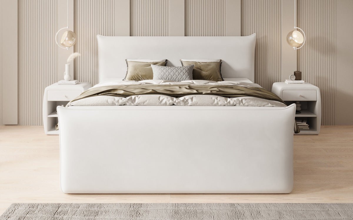 Lit boxspring Liana II avec rangement relevable en velours