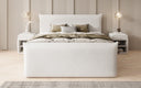 Lit boxspring Liana II avec rangement relevable en velours