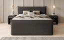 Lit boxspring Liana II avec rangement relevable en Peluche Bouclé