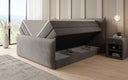 Lit boxspring Liana II avec rangement relevable en velours