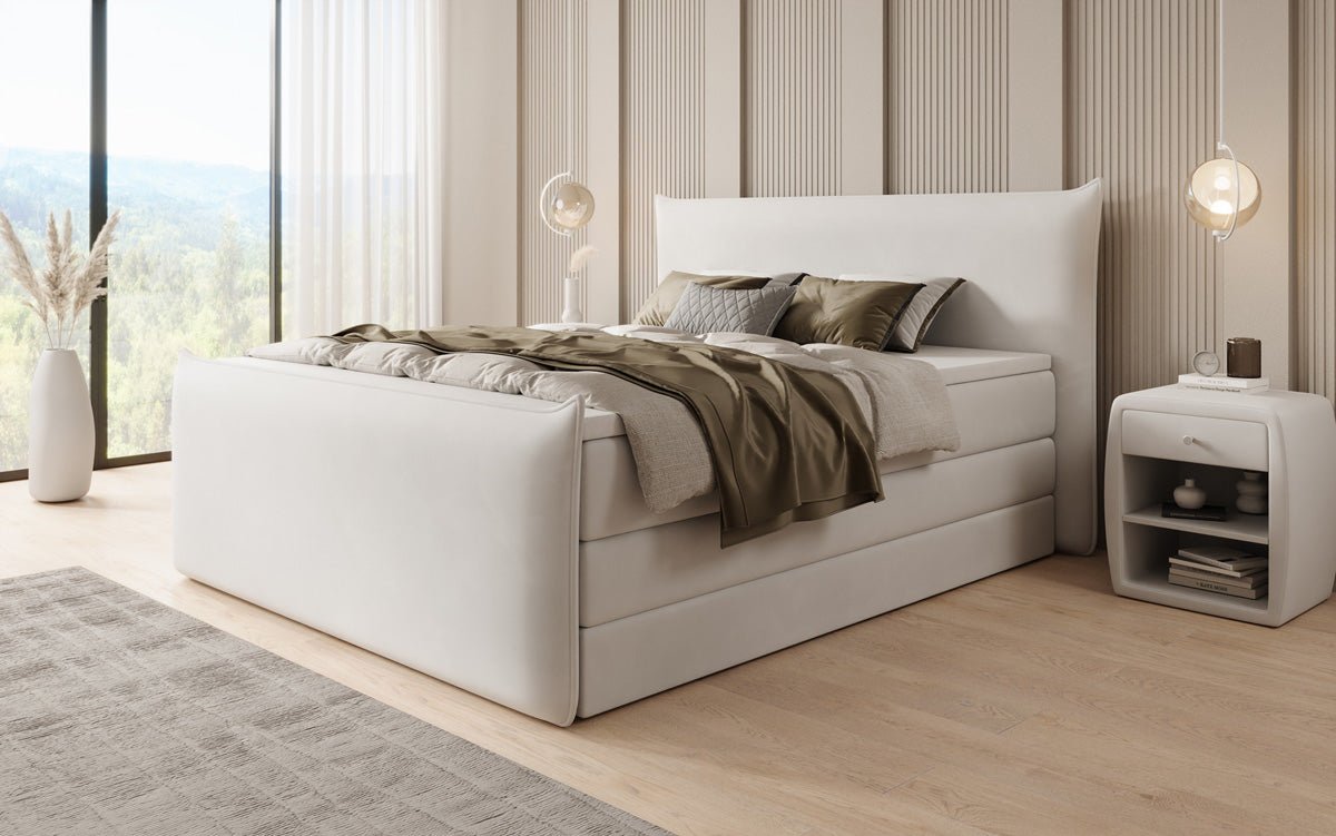 Lit boxspring Liana II avec rangement relevable en velours