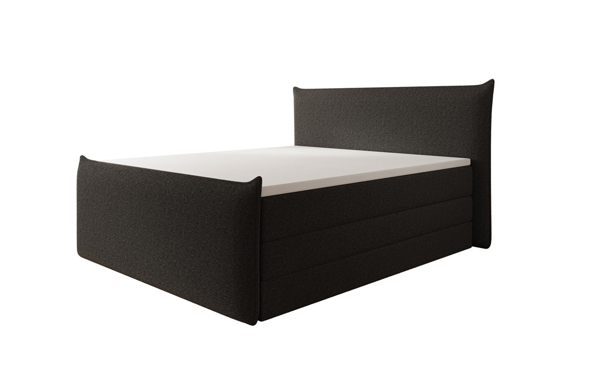 Lit boxspring Liana II avec rangement relevable en Peluche Bouclé