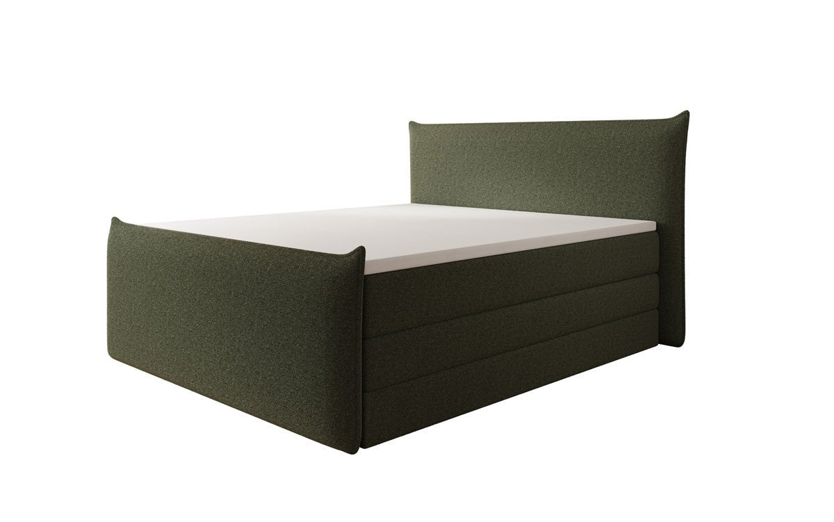 Lit boxspring Liana II avec rangement relevable en Peluche Bouclé