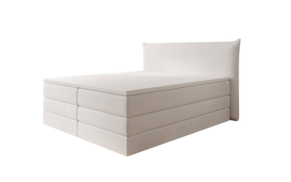 Lit boxspring Liana avec rangement relevable en velours