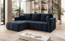 Designer Ecksofa Beatrice mit Schlaf- und Klappfunktion in Samt