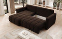 Canapé d’angle design Beatrice avec fonction couchage et fonction rabattable en Bouclé