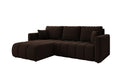 Canapé d’angle design Beatrice avec fonction couchage et fonction rabattable en Bouclé
