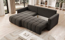 Canapé d’angle design Beatrice avec fonction couchage et fonction rabattable en Bouclé