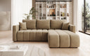 Designer Ecksofa Beatrice mit Schlaf- und Klappfunktion in Samt