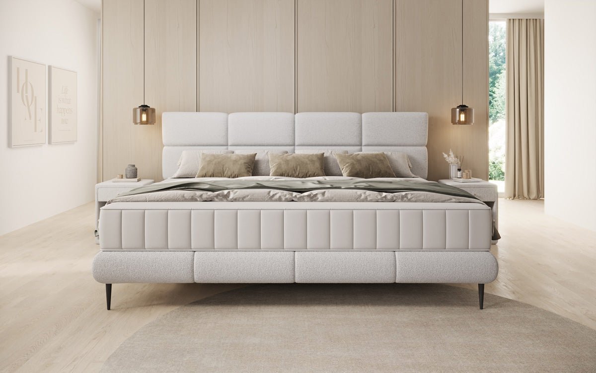 Lit rembourré familial Milano Bouclé en 220/240x200