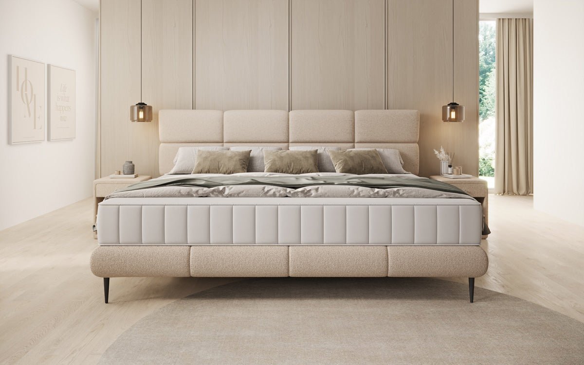 Lit rembourré familial Milano Bouclé en 220/240x200