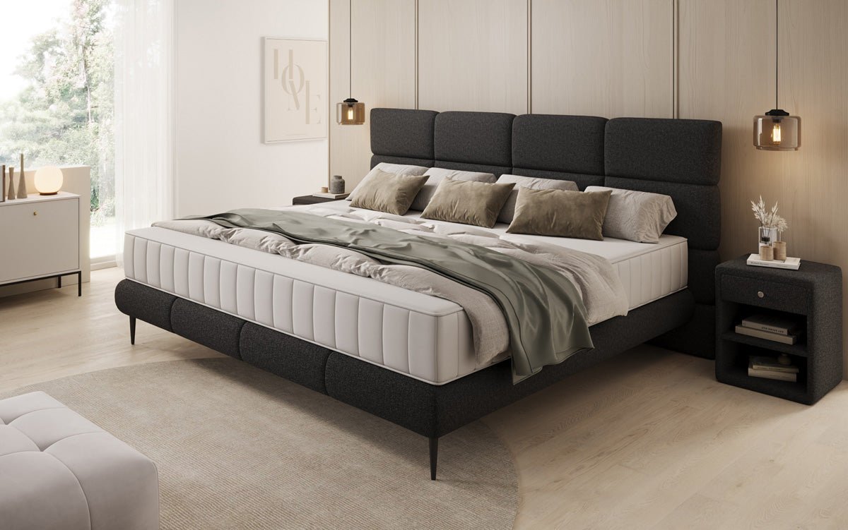 Lit rembourré familial Milano Bouclé en 220/240x200