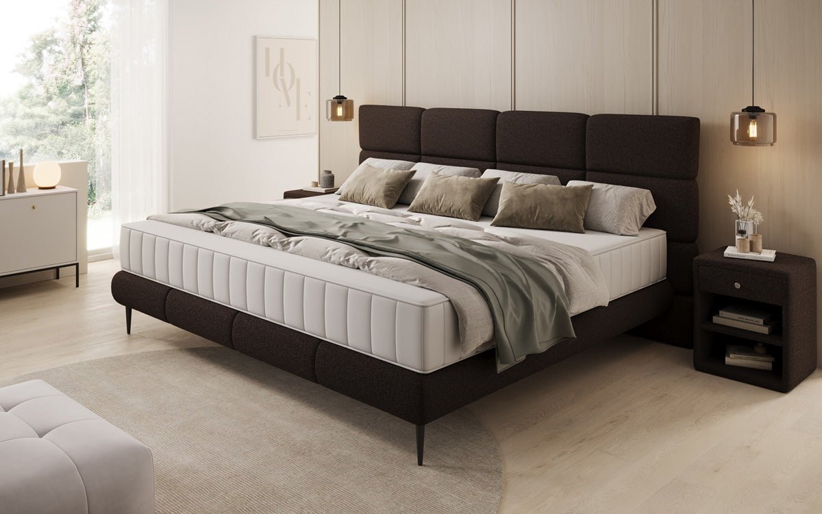 Lit rembourré familial Milano Bouclé en 220/240x200