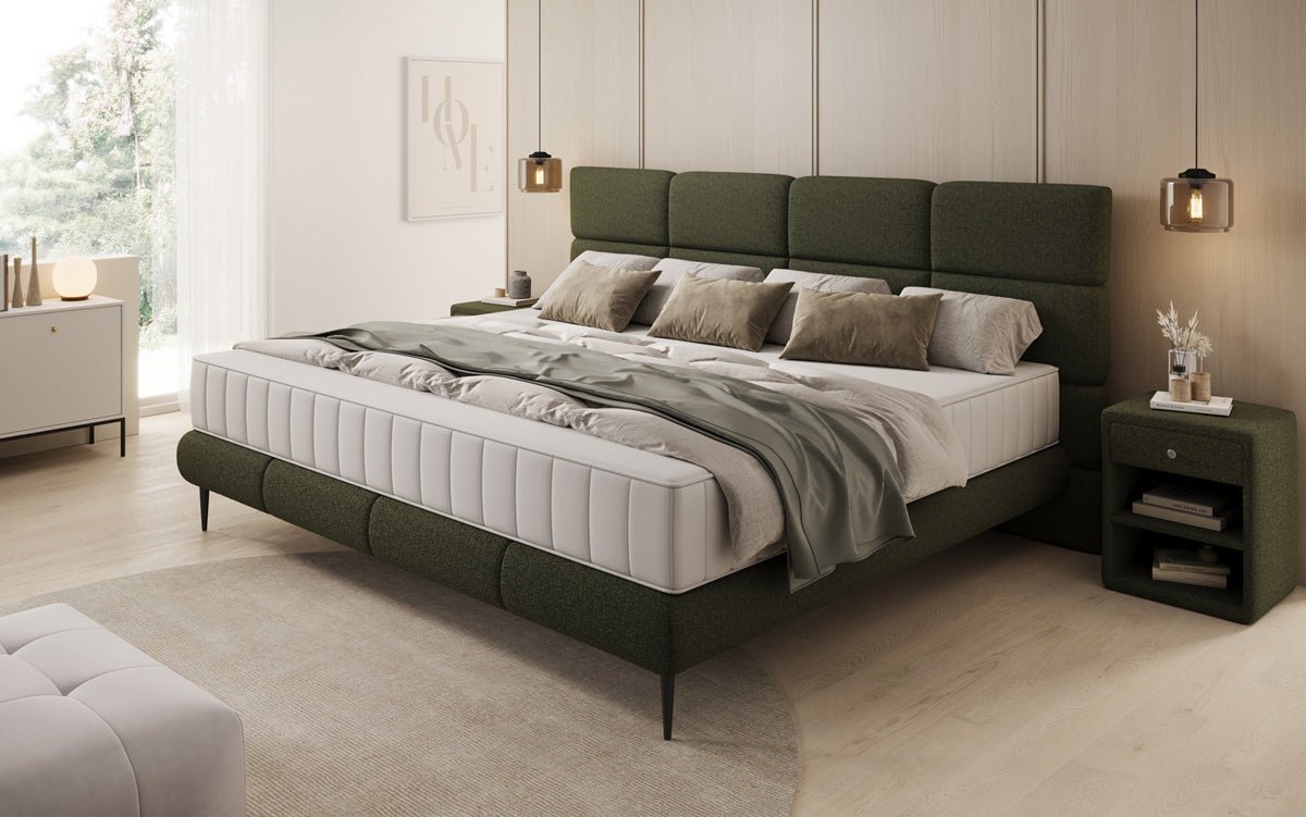 Lit rembourré familial Milano Bouclé en 220/240x200