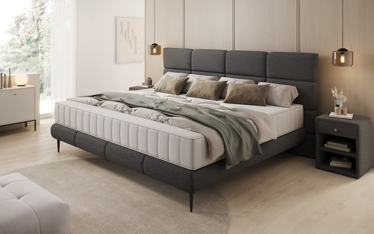 Lit rembourré familial Milano Bouclé en 220/240x200