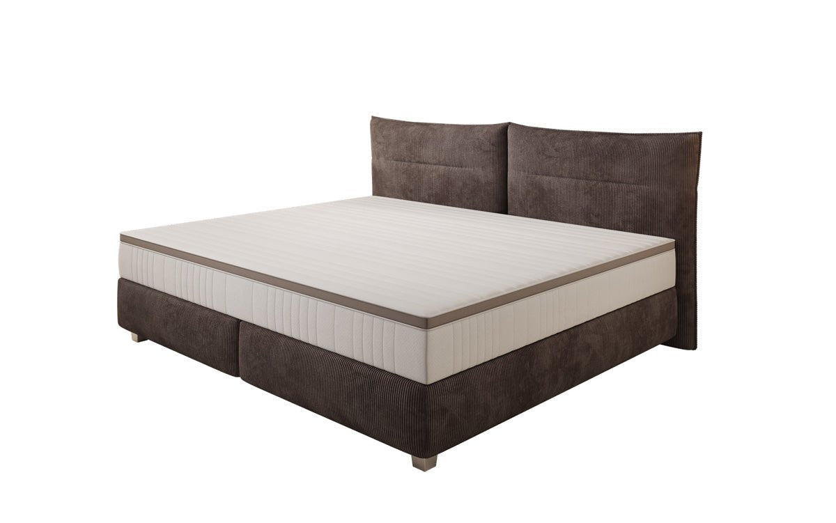 Lit boxspring familial Aurelio en 220/240x200 en côtelé