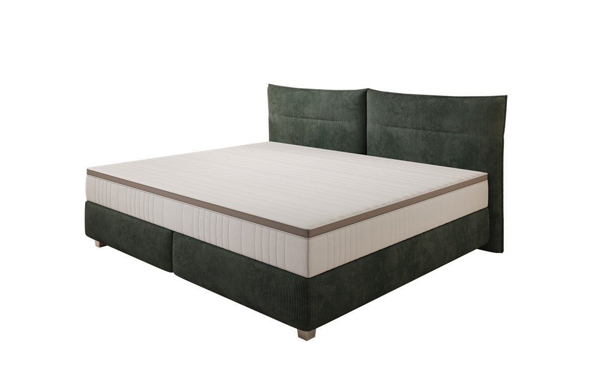 Lit boxspring familial Aurelio en 220/240x200 en côtelé